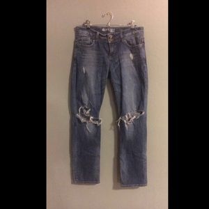 Express boyfriend blue ripped jeans